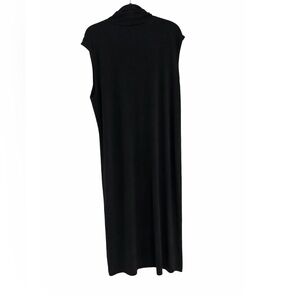 Clara Sun Woo Black Sleeveless Turtleneck Midi Dress 1X
